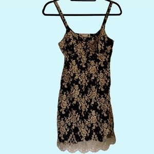 Gothiq Paris Black and Cream mini slip dress , Vintage
